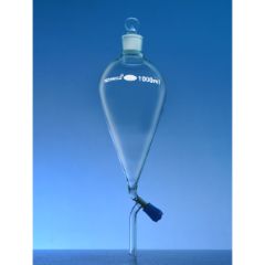 Funnel Separating Pear Shape Fitted With Boroflo Stopcock With PTFE Key And Glass Stoppe 2000 ML